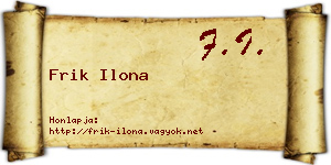 Frik Ilona névjegykártya